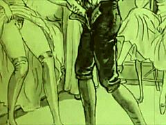 Vintage erotic sketches with seductive charm