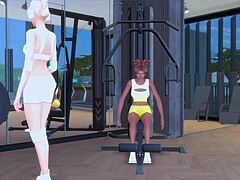 Lustful lesbian sluts got wild in gym action. Preview of steamy anime hentai SFM.