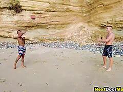 yo, check these muscular gay jocks banging hard after a beach workout!