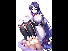 Anime feet jerk off challenge part 3 is intense 😏