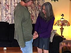 Hot MILF in nylons and heels fucks young neighbor