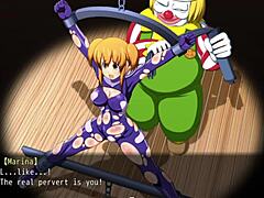 Marina, the agent, in underground circus of shame game