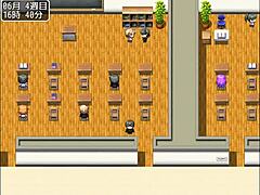 i am massaging my friend's big tits in the school pool.