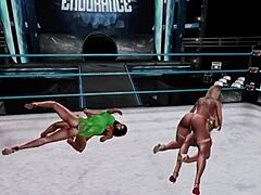 Virtual pro wrestling with a bikini contest on the side