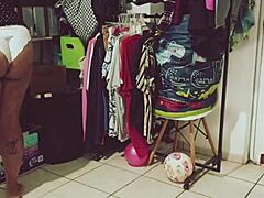 Curvy Mexican BBW Gordita Caught Cleaning Room on Hidden Cam