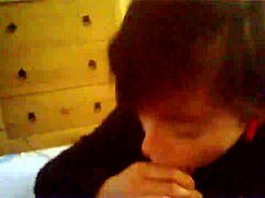 Emma Kees performs deepthroat blowjob