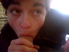 Emma Kees performs deepthroat blowjob