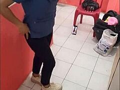 Milf nurse teases ass in hospital corridor