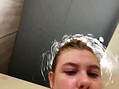 Extreme public masturbation with anal plug deep in cum action