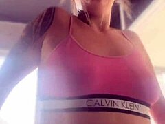 Got so turned on at gym with plug in!