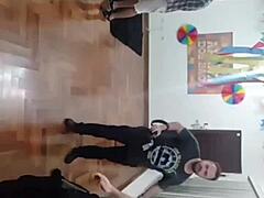 the latina milf called party men for a blowjob line with small and big cocks