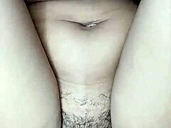 young hot latina with hairy pussy secretly masturbates riding until creamy orgasm
