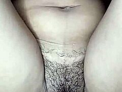 young hot latina with hairy pussy secretly masturbates riding until creamy orgasm