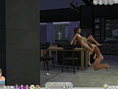 Sims 4 Hentai Caught My Cousin Sideways in Kitchen Action.