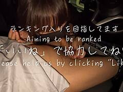 Pretty Asian Teen with Big Tits Swallows Cum Outdoors