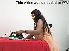 Chubby 18-Year-Old Latina Student Preps Uniform. Cute Girl Teases Before Class In Sexy Classroom Scene.