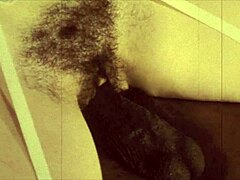 Vintage interracial threesome with hairy beaver banging action