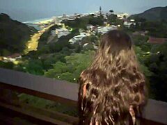 Latina teen caught banging married nerd outdoors on balcony