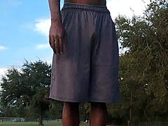 hempstead location with mature skinny roommate workout session