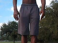 hempstead location with mature skinny roommate workout session