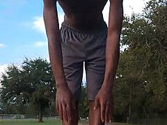 hempstead location with mature skinny roommate workout session