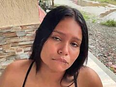 colombian milf sucks cock publicly and gets caught