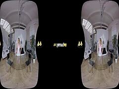 Virtual reality with chrissy fox, she dives into piss accidentally.