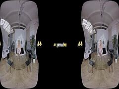 Virtual reality with chrissy fox, she dives into piss accidentally.