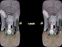 Virtual reality with chrissy fox, she dives into piss accidentally.