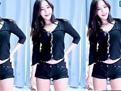 Beautiful girl dancing in a cute way