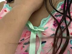 caressing the sweet body of a gorgeous latina to claim her virginity