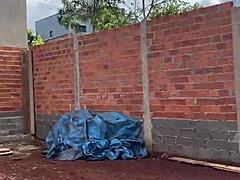 Brazilian Teen Fucked by Black Worker Outdoors