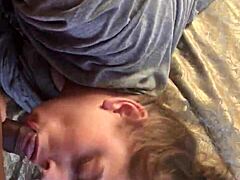 Amateur sucks monster black cock