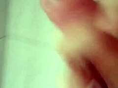 Bisexual solo play heats up in bathroom