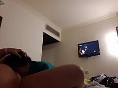 lesbian girlfriend gets mouth fucked in hotel room