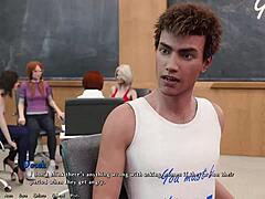 Kissing redhead sorority president with hot nip slip action