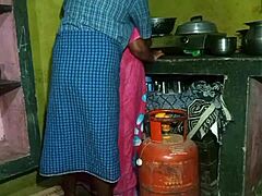Young Indian village girl gets it hard in the kitchen in doggy style