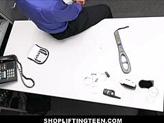 tiny blonde teen shoplifts gets fucked by officer on birthday