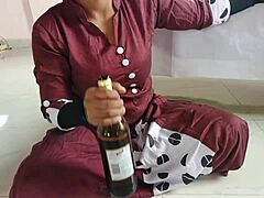 After beer, horny sister-in-law gets quick fucking from brother-in-law, so thirsty for sex