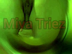 Housewife Miya Triez in a hot striptease with a kinky twist