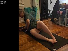 i love watching this hot milf's big ass during her early morning yoga session