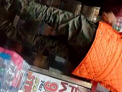 Caught sneaky footage of retro ass in leggings.
