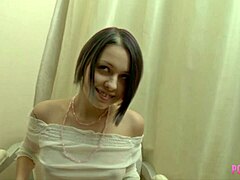 Evie's Clit Rubbing Floods Her Pussy