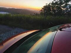 Beautiful Brazilian backside gets a good drilling in a Renault car