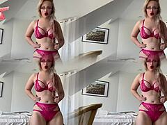 Hey, got those pink panties for me, bimbo?