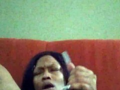 Ebony Hairy Babe Gets Herself Creamy