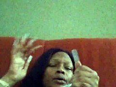 Ebony Hairy Babe Gets Herself Creamy