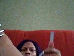 Ebony Hairy Babe Gets Herself Creamy