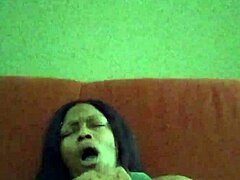 Ebony Hairy Babe Gets Herself Creamy