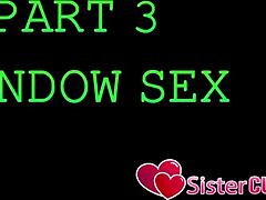 bratty girl gets stuck in window, leading to doggystyle fucking with angry cheating.